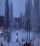 het is winter op het plein